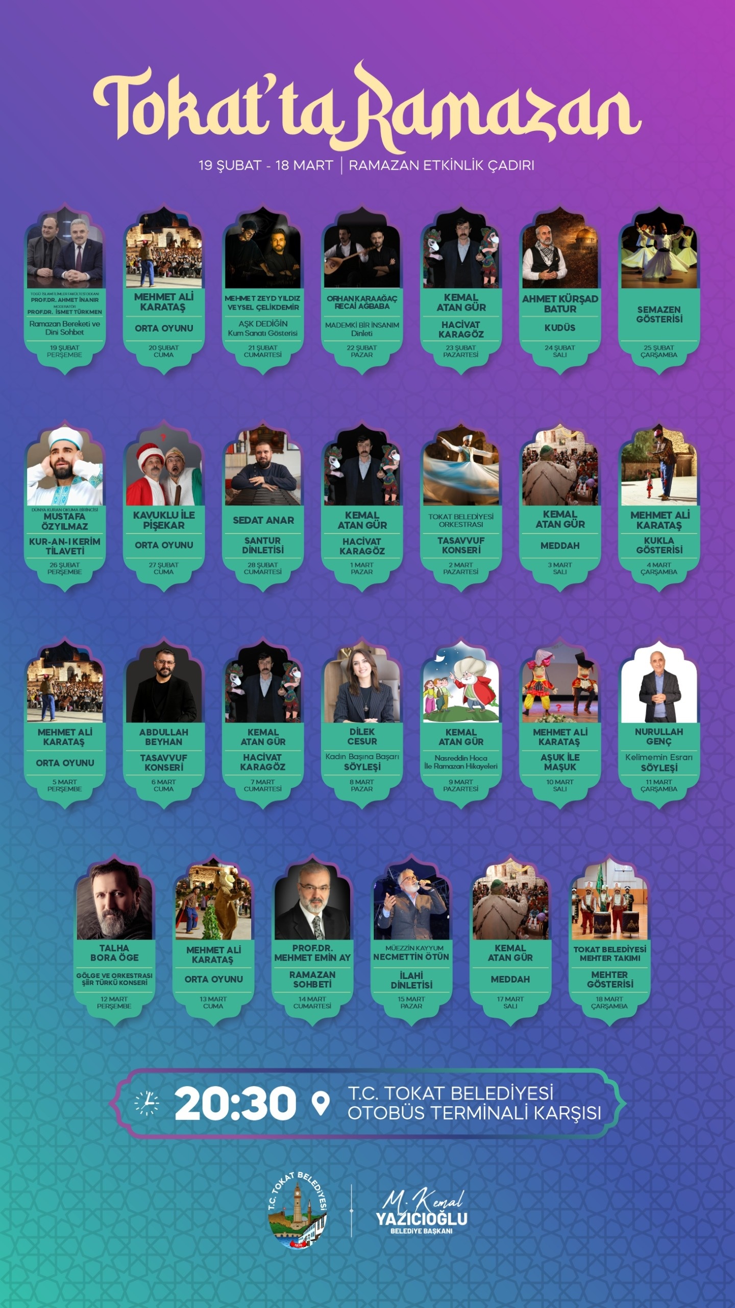 TOKAT’TA RAMAZAN COŞKUSU HER AKŞAM ETKİNLİK, DÖRT NOKTADA İFTAR SOFRASI