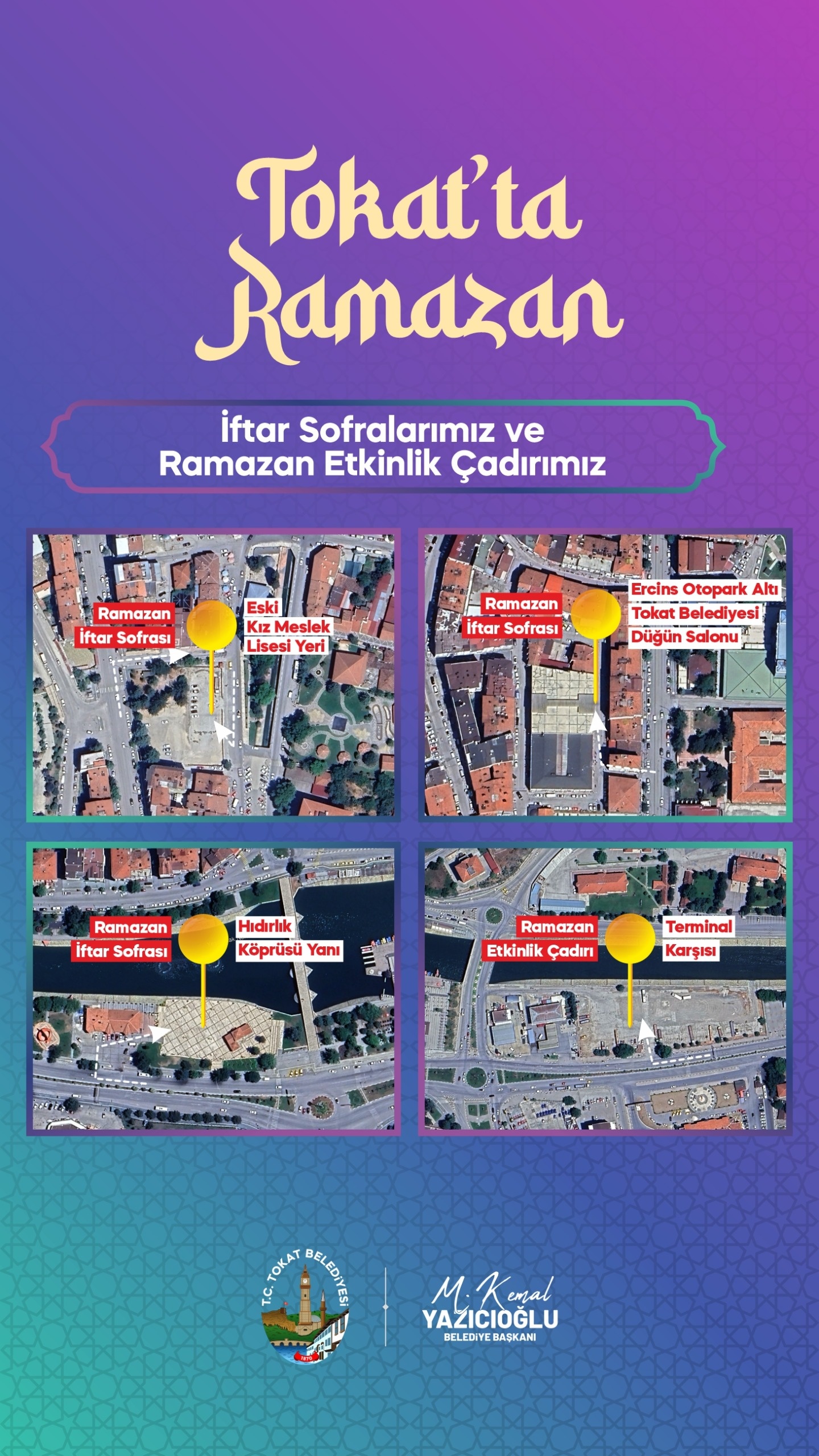 TOKAT’TA RAMAZAN COŞKUSU HER AKŞAM ETKİNLİK, DÖRT NOKTADA İFTAR SOFRASI