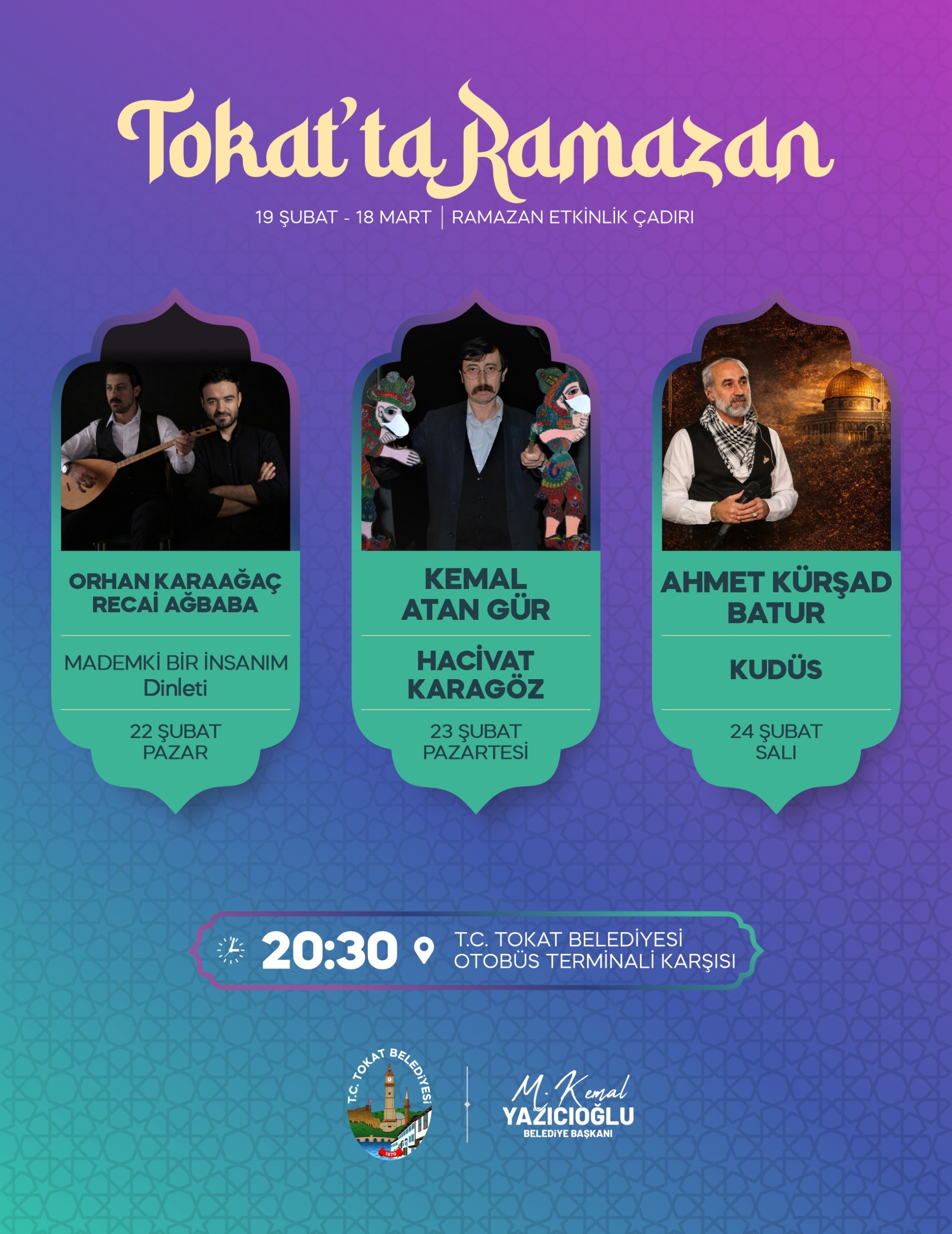 TOKAT’TA RAMAZAN COŞKUSU HER AKŞAM ETKİNLİK, DÖRT NOKTADA İFTAR SOFRASI