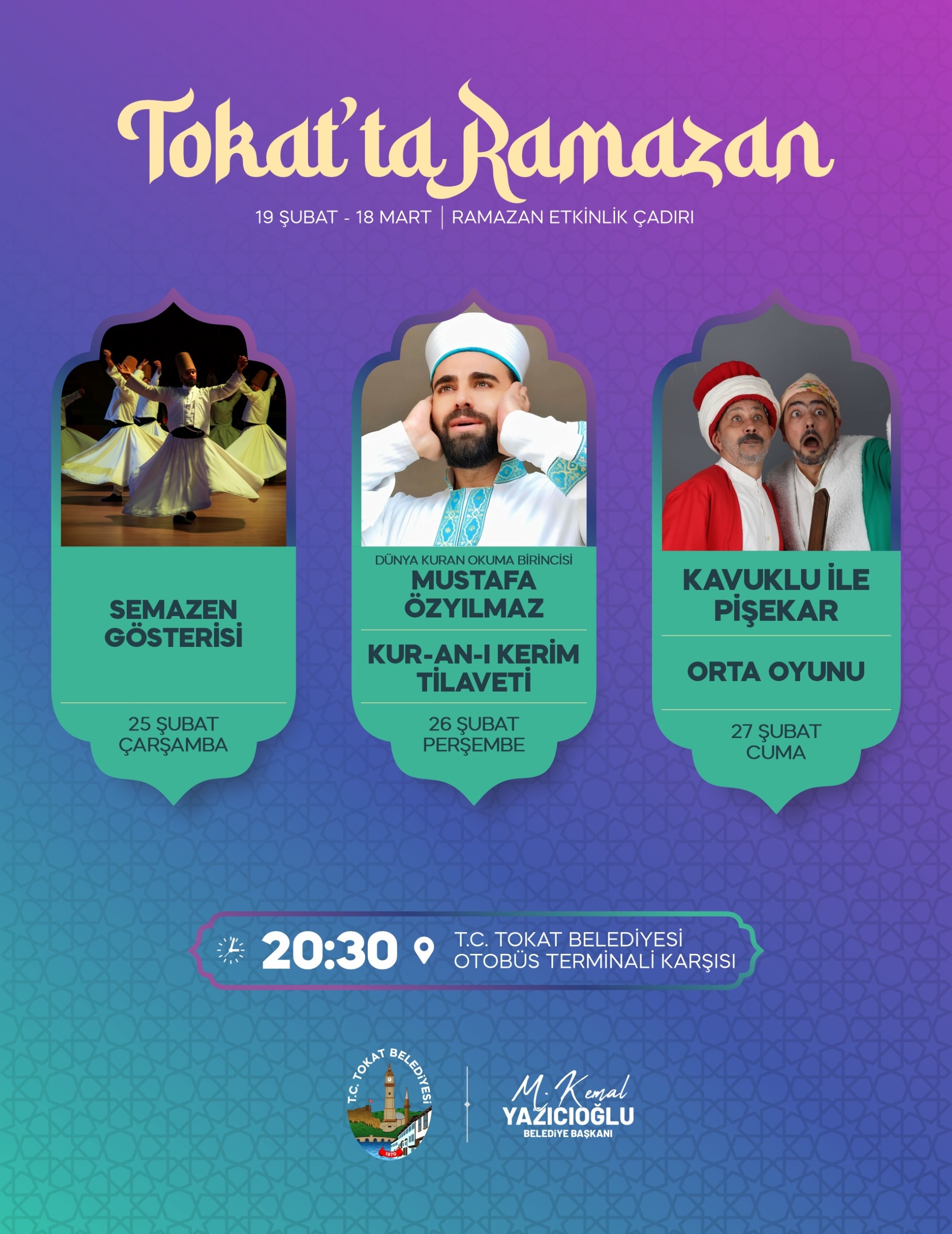 TOKAT’TA RAMAZAN COŞKUSU HER AKŞAM ETKİNLİK, DÖRT NOKTADA İFTAR SOFRASI