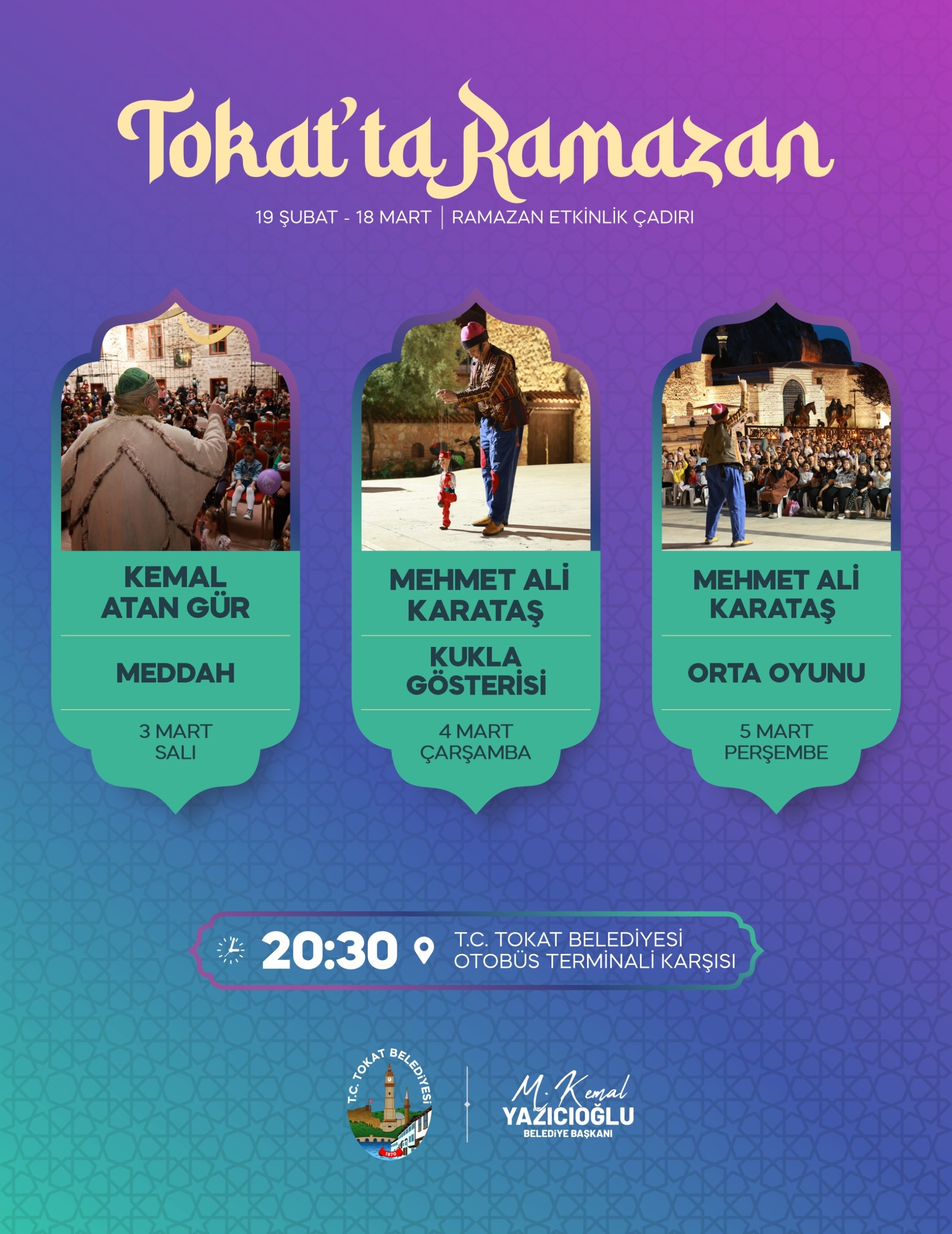 TOKAT’TA RAMAZAN COŞKUSU HER AKŞAM ETKİNLİK, DÖRT NOKTADA İFTAR SOFRASI