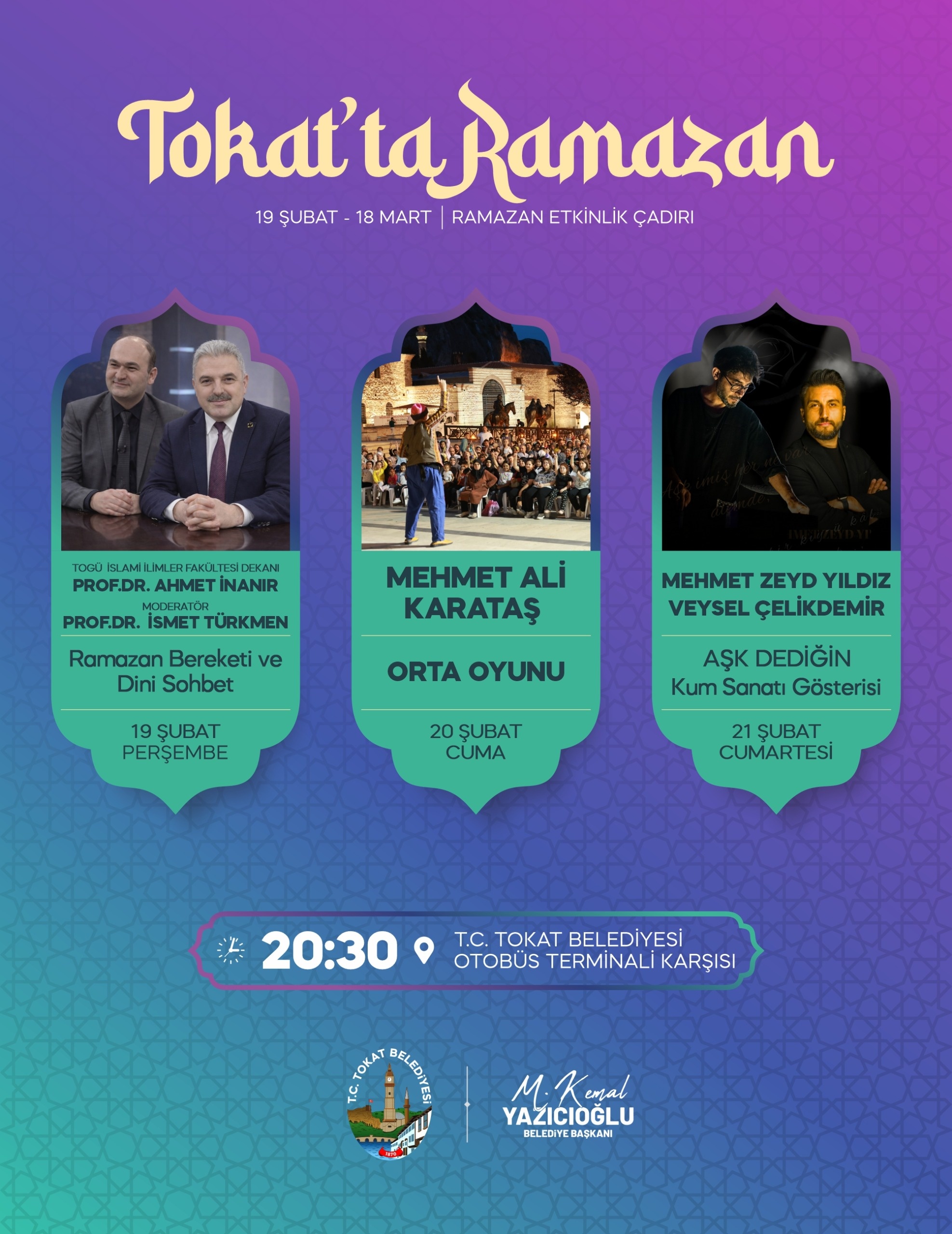 TOKAT’TA RAMAZAN COŞKUSU HER AKŞAM ETKİNLİK, DÖRT NOKTADA İFTAR SOFRASI