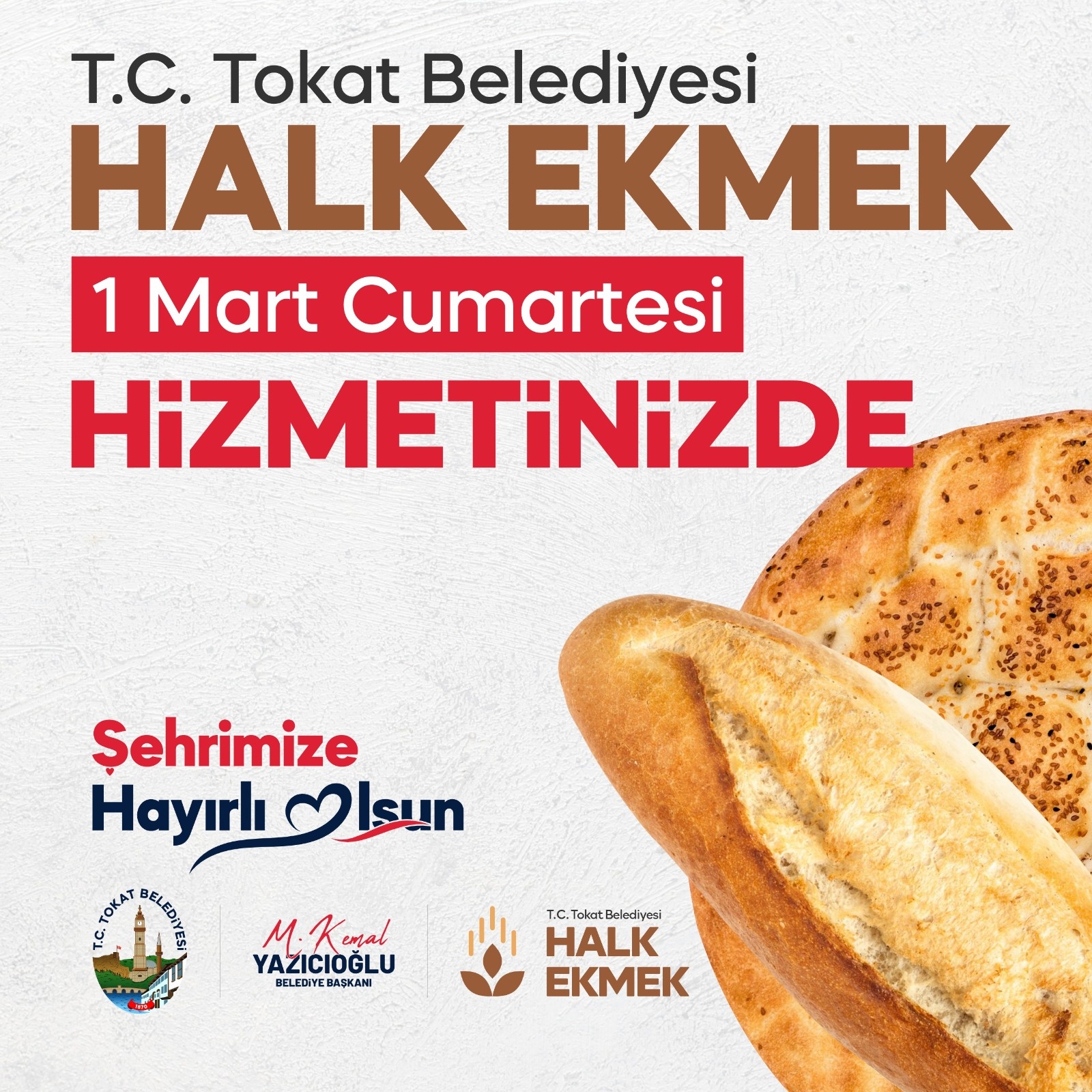 Tokat Belediyesi Halk Ekmek Hizmete Açılıyor