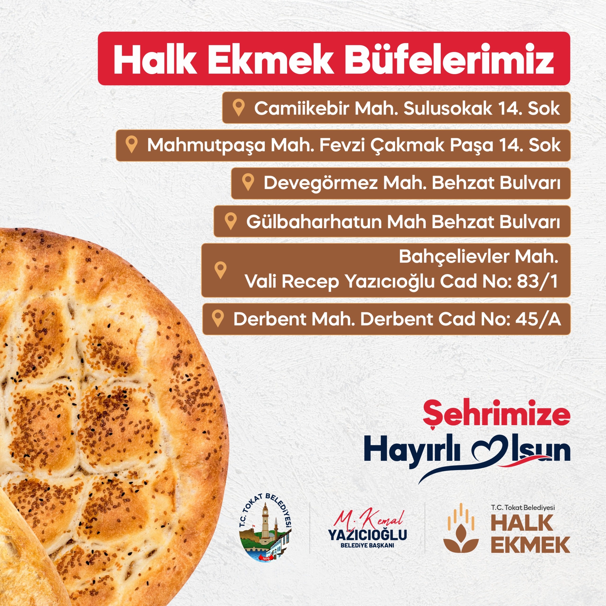 Tokat Belediyesi Halk Ekmek Hizmete Açılıyor